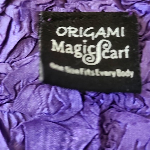 ✨️7✨️ORIGAMI Magic Scarf CRINKLE TOP, Purple, Stretch - Picture 4 of 6
